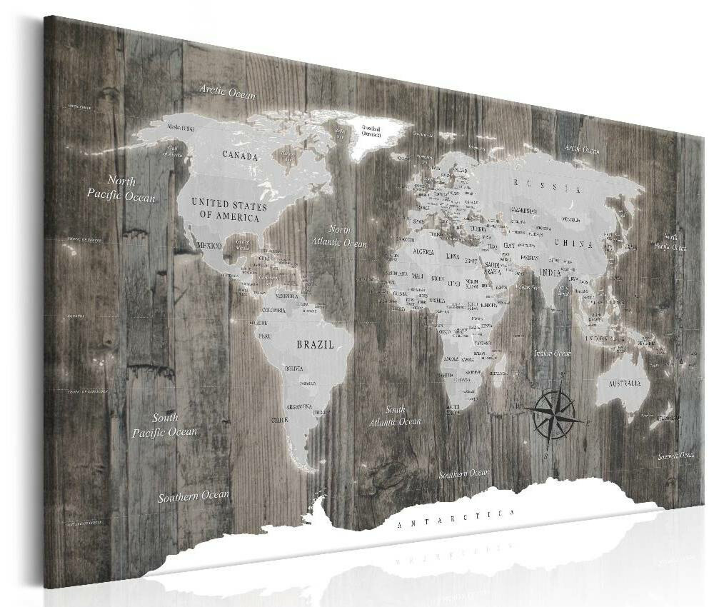 Canvas Taulu Artgeist World Map Wooden World Eri Kokoja Taloon