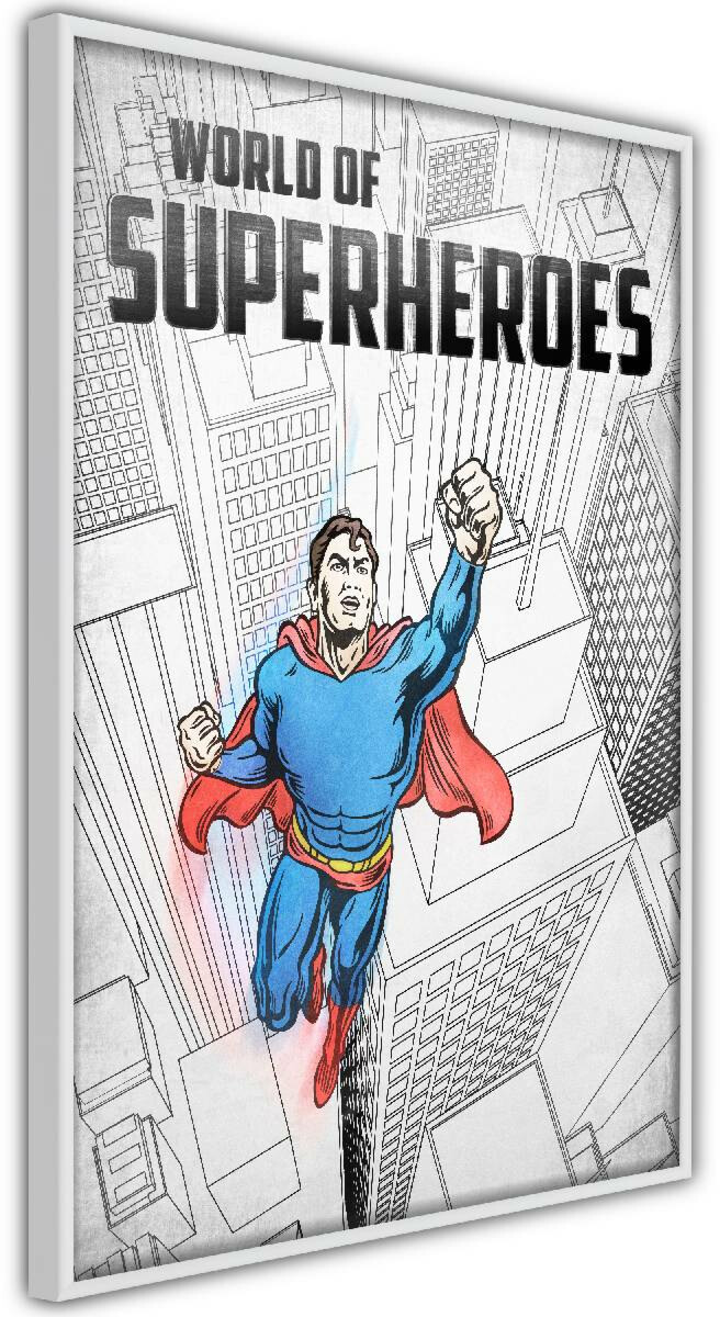 Juliste Artgeist World Of Superheroes Kehyskartongilla Kehyksill