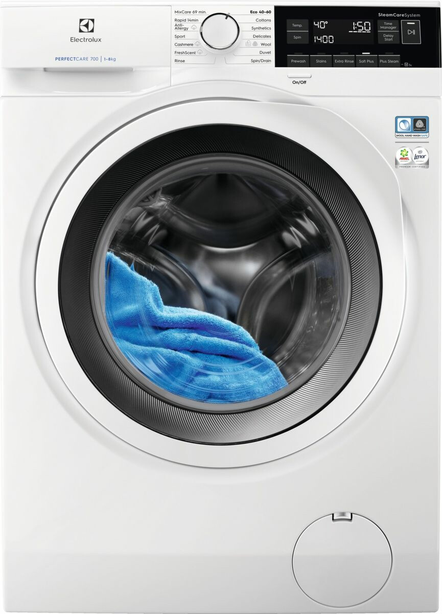 Edestä täytettävä pyykinpesukone Electrolux 700 SteamCare EW7F6548E7