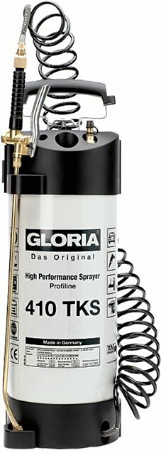 Paineruisku Gloria 410 TKS Profiline 10L öljyn-/liuottimienkestävä + spiraaliletku paineilmaliitin