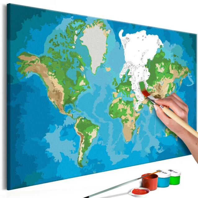DIY-taulu Artgeist Blue & Green World Map 40x60cm