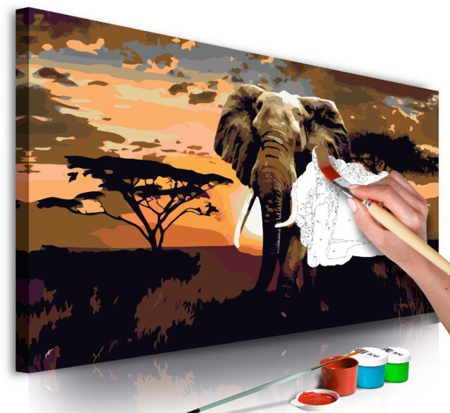 DIY-taulu Artgeist Elephant in Africa ruskea 40x80cm