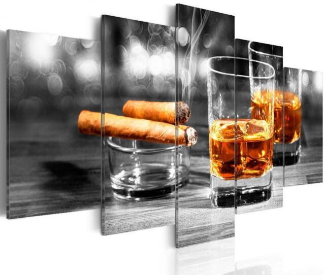 Taulu Artgeist Cigars and whiskey eri kokoja