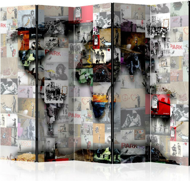 Sermi Artgeist World map - Banksy 225x172cm