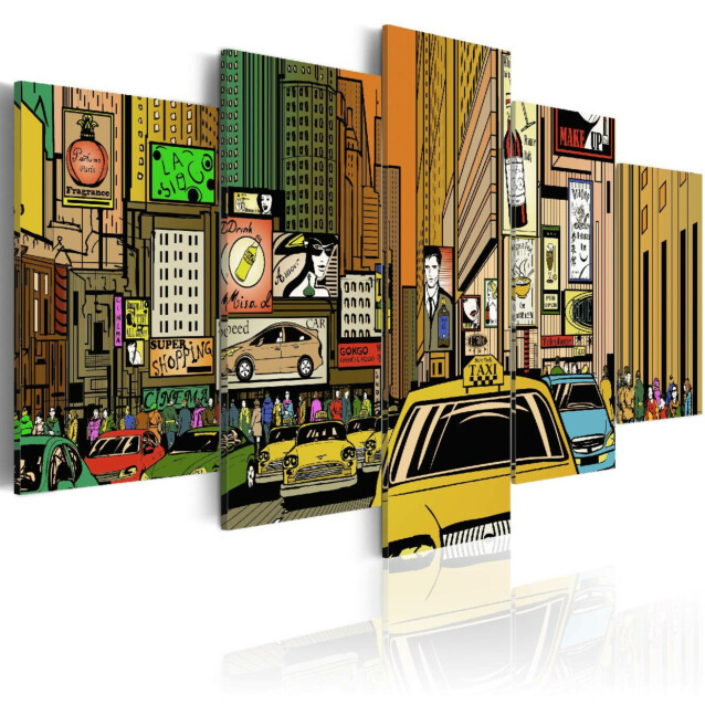 Taulu Artgeist The streets of New York City in cartoons, eri kokoja