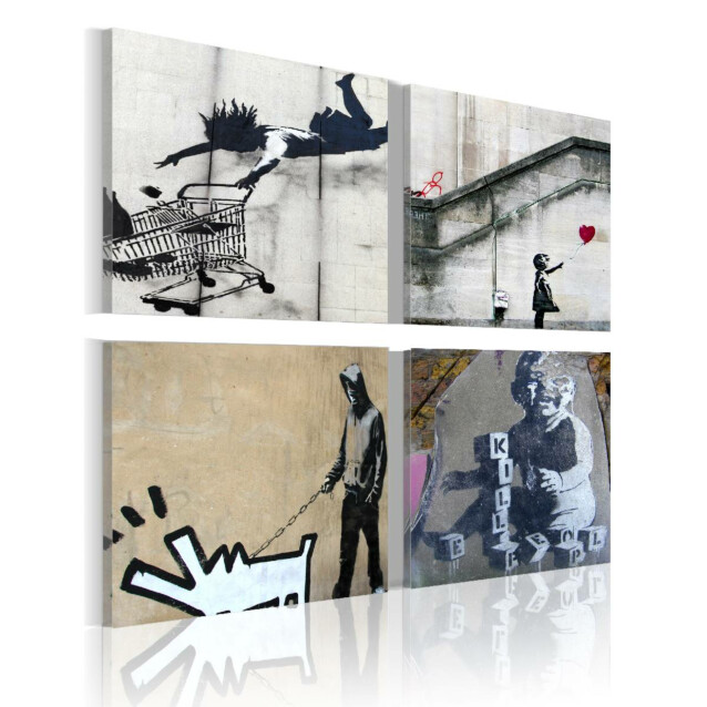 Taulu Artgeist Banksy - neljä ideaa, eri kokoja