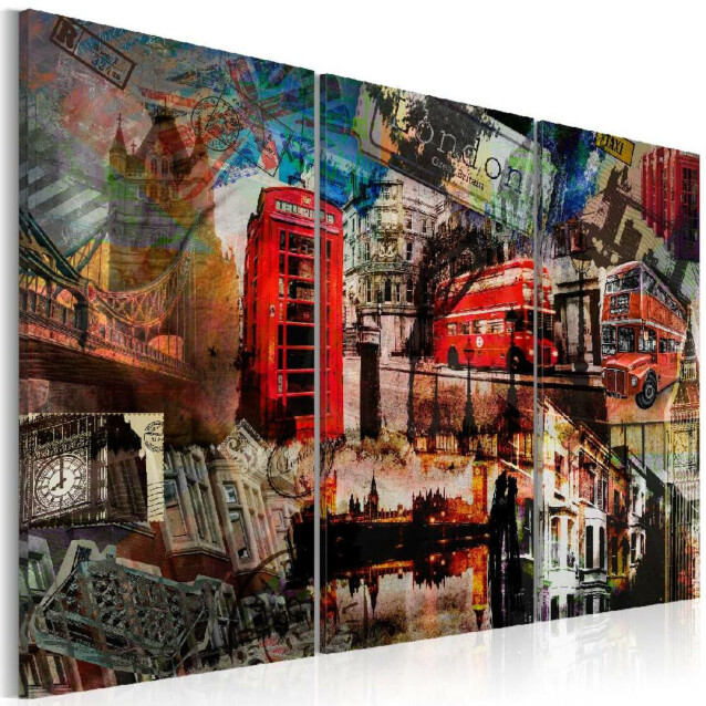 Taulu Artgeist London collage, 3-osainen, eri kokoja