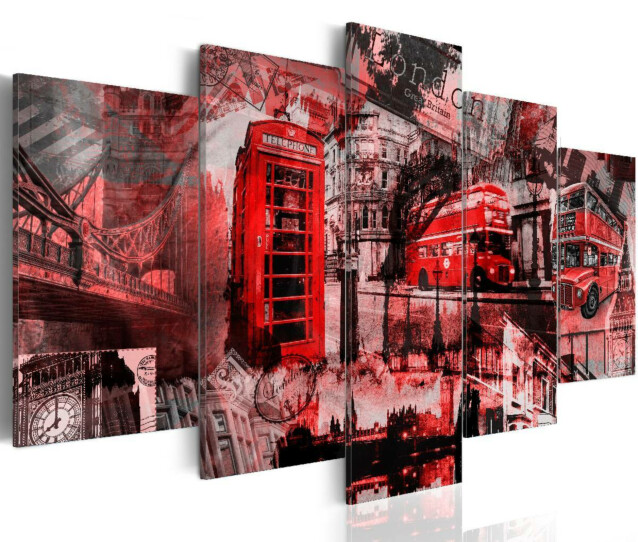 Taulu Artgeist London collage, 5-osainen, eri kokoja