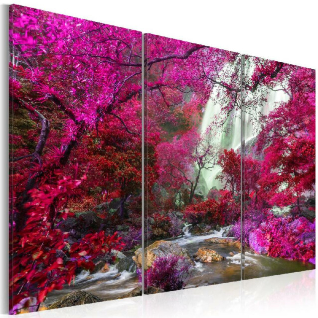 Taulu Artgeist Beautiful Waterfall: Pink Forest, eri kokoja