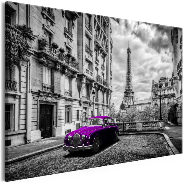 Taulu Artgeist Car in Paris Violet, 1-osainen, leveä, eri kokoja