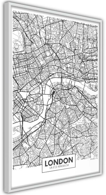 Juliste Artgeist Map of London kehyksillä eri kokoja