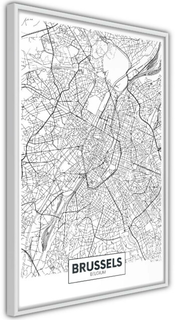 Juliste Artgeist Map of Brussels kehyksillä eri kokoja