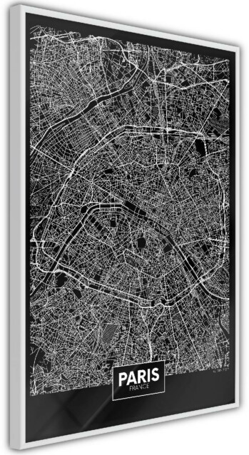 Juliste Artgeist Dark Map of Paris, kehyskartongilla, kehyksillä, eri kokoja