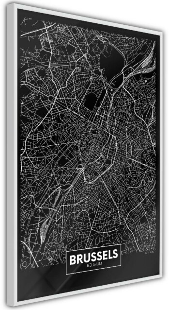 Juliste Artgeist Dark Map of Brussels kehyksillä eri kokoja
