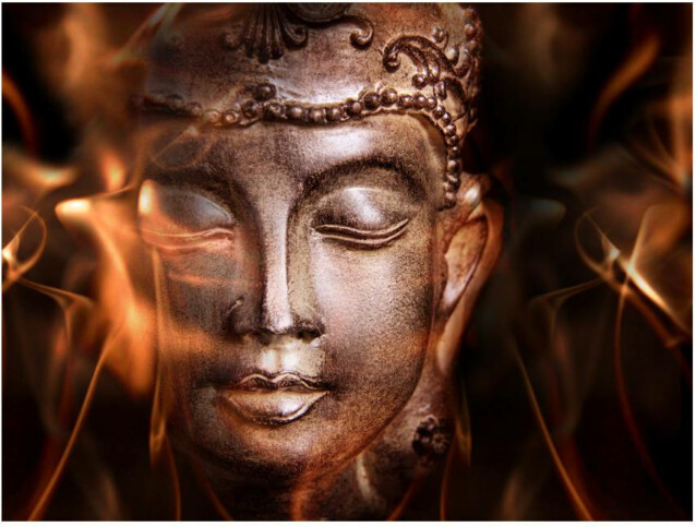Kuvatapetti Artgeist Buddha: Fire of meditation eri kokoja