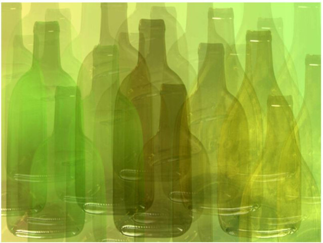 Kuvatapetti Artgeist Vihreät pullot eri kokoja