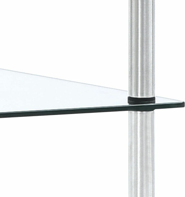 4-kerroksinen hylly, läpinäkyvä, 40x40x100 cm, karkaistu lasi