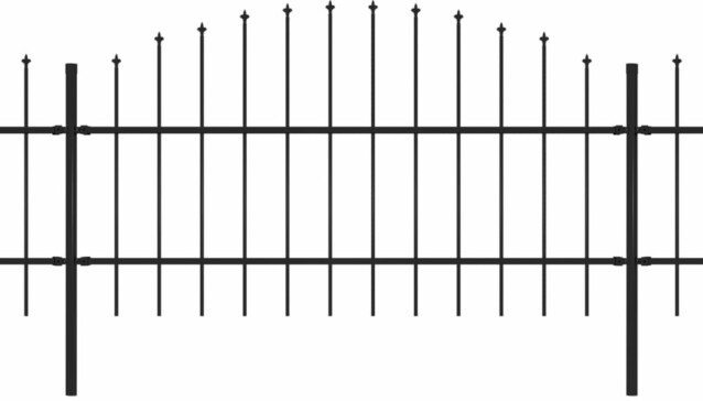 Puutarha-aita, keihäskärjillä, teräs, (0.75-1)x10.2m, musta