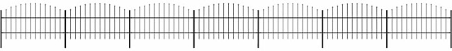 Puutarha-aita, keihäskärjillä, teräs, (0.75-1)x11.9m, musta