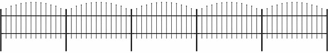 Puutarha-aita, keihäskärjillä, teräs, (1-1.25)x8.5m, musta