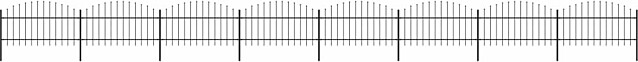 Puutarha-aita, keihäskärjillä, teräs, (1-1.25)x13.6m, musta