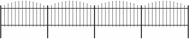 Puutarha-aita, keihäskärjillä, teräs, (1.25-1.5)x6.8m, musta