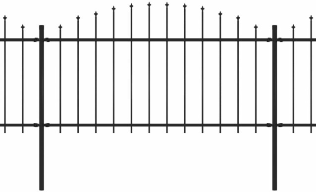 Puutarha-aita, keihäskärjillä, teräs, (1.25-1.5)x10.2m, musta