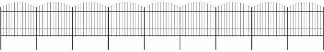 Puutarha-aita, keihäskärjillä, teräs, (1.5-1.75)x15.3m, musta