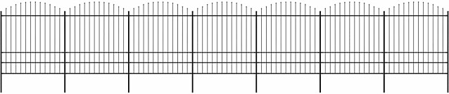 Puutarha-aita, keihäskärjillä, teräs, (1.75-2)x11.9m, musta
