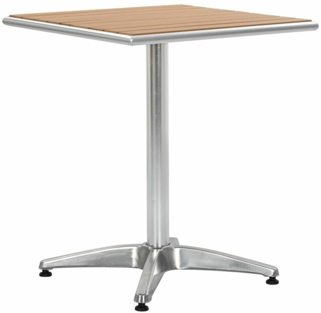 Puutarhapöytä, hopea, 60x60x70 cm, alumiini ja puukomposiitti