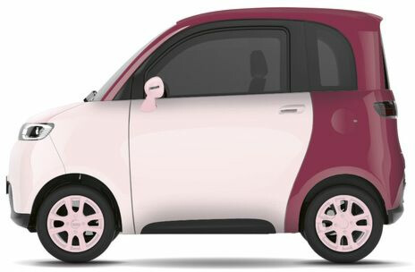 Sähkömopoauto Kontio Motors GreenBear punainen/pinkki