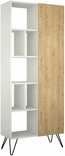 Kirjahylly Linento Furniture Jedda valkoinen/tammi