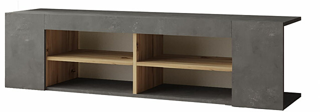 TV-taso Linento Furniture LV13 hopeanharmaa/tammi