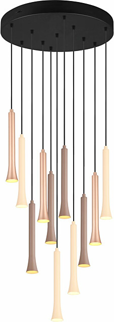 LED-riippuvalaisin Trio Fiato, 11-os, 40cm, mattamusta/moniväri