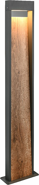 LED-pylväsvalaisin Trio Salmon, 60cm, puu/antrasiitti