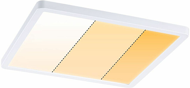 Upotettava LED-paneeli Paulmann VariFit Areo, IP44, 23x23cm, 16W, säädettävä värilämpötila, mattavalkoinen