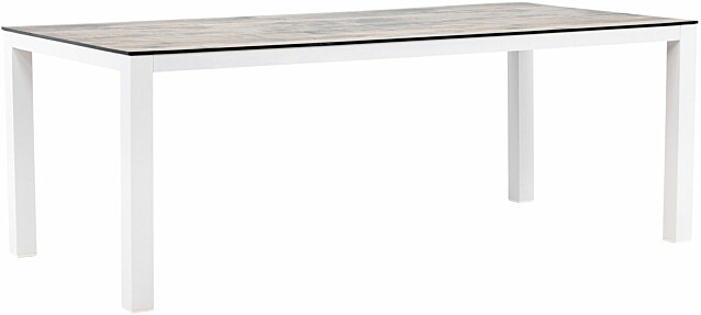 Ruokapöytä Venture Home Llama 205x100cm valkoinen/harmaa