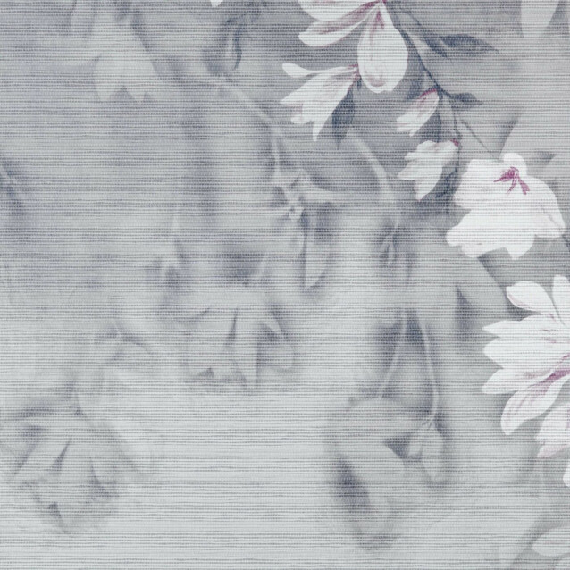 Kuvatapetti 1838 Wallcoverings Trailing Magnolia Paperweave, 170x300cm, mustavalkoinen