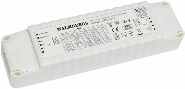LED-liitäntälaite Malmbergs LED Driver, 1x50W
