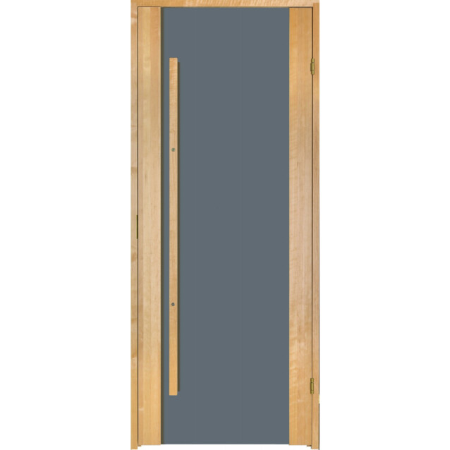 Saunan ovi Prosauna Sarastus harmaa lasi 8x19 tervaleppä 