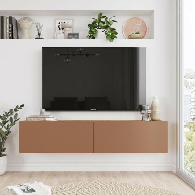 TV-taso Linento Furniture FR10, tiilenpunainen/atlassetri