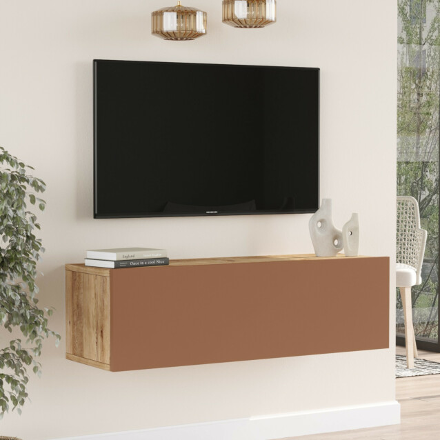 TV-taso Linento Furniture FR12, tiilenpunainen/atlassetri