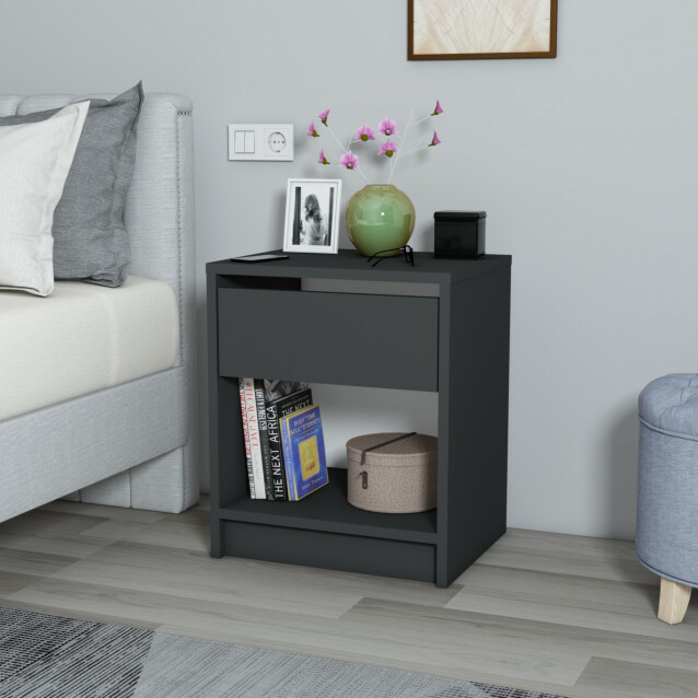 Yöpöytä Linento Furniture Cedrus, antrasiitti