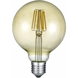 LED-lamppu Trio E27, filament, iso globe, 8W, 806lm, 2700K, ruskea, switch dimmer